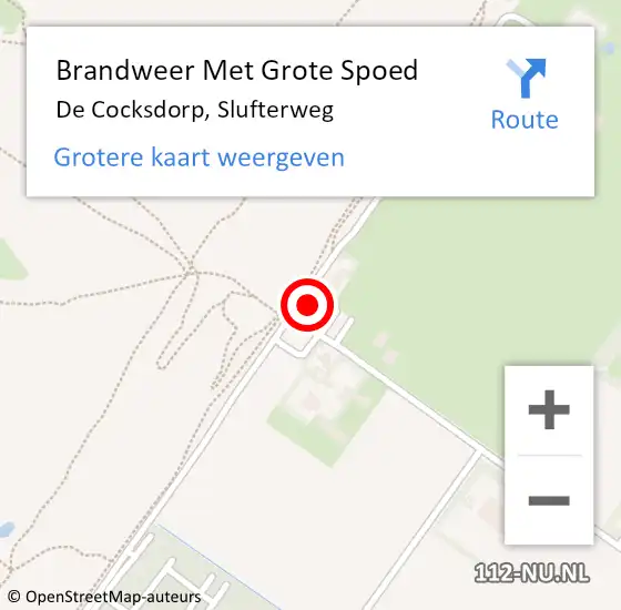 Locatie op kaart van de 112 melding: Brandweer Met Grote Spoed Naar De Cocksdorp, Slufterweg op 10 september 2017 12:16