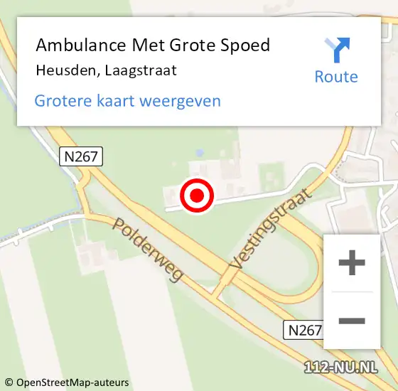 Locatie op kaart van de 112 melding: Ambulance Met Grote Spoed Naar Heusden, Laagstraat op 10 september 2017 12:41