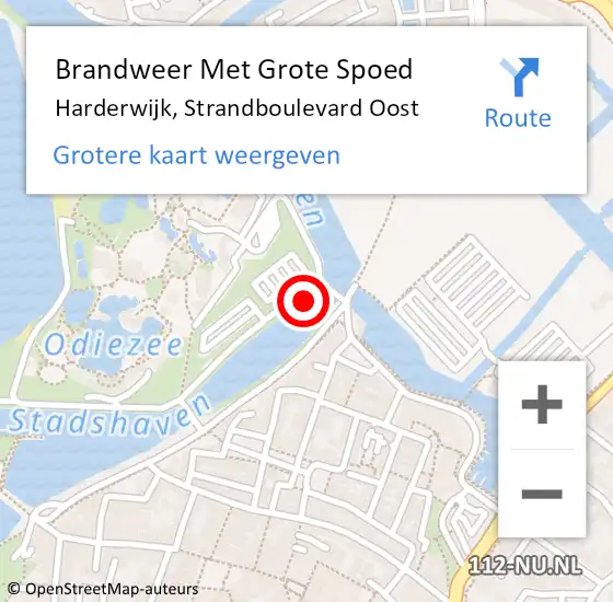 Locatie op kaart van de 112 melding: Brandweer Met Grote Spoed Naar Harderwijk, Strandboulevard Oost op 10 september 2017 15:25