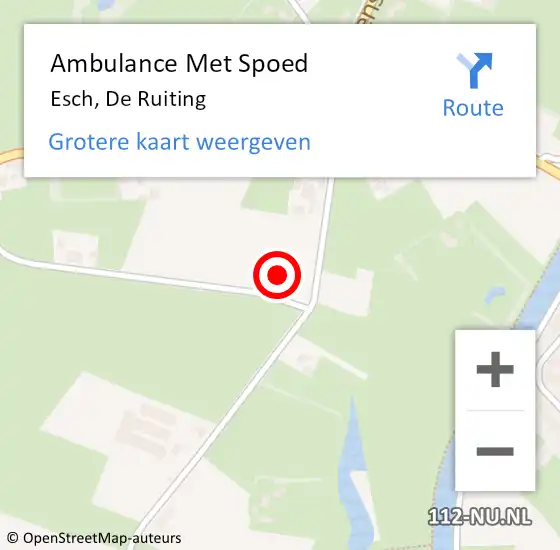 Locatie op kaart van de 112 melding: Ambulance Met Spoed Naar Esch, De Ruiting op 10 september 2017 15:42