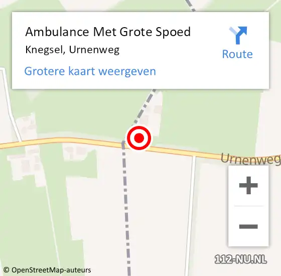 Locatie op kaart van de 112 melding: Ambulance Met Grote Spoed Naar Knegsel, Urnenweg op 10 september 2017 17:33