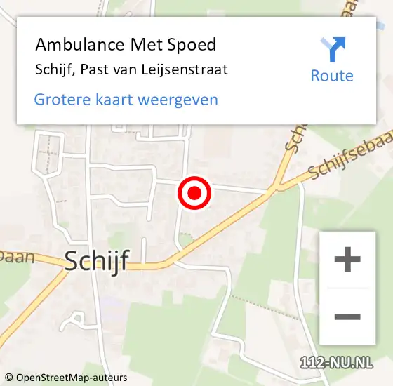 Locatie op kaart van de 112 melding: Ambulance Met Spoed Naar Schijf, Past van Leijsenstraat op 10 september 2017 18:39