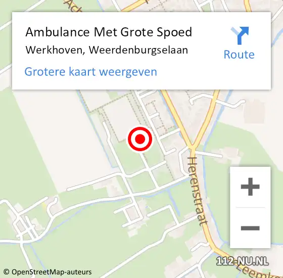 Locatie op kaart van de 112 melding: Ambulance Met Grote Spoed Naar Werkhoven, Weerdenburgselaan op 10 september 2017 19:31