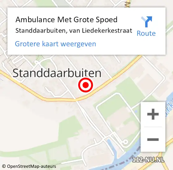 Locatie op kaart van de 112 melding: Ambulance Met Grote Spoed Naar Standdaarbuiten, van Liedekerkestraat op 10 september 2017 20:13