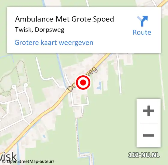 Locatie op kaart van de 112 melding: Ambulance Met Grote Spoed Naar Twisk, Dorpsweg op 10 september 2017 22:44