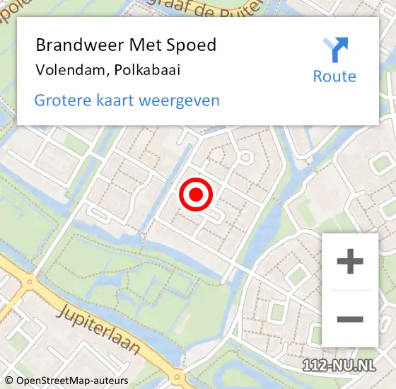 Locatie op kaart van de 112 melding: Brandweer Met Spoed Naar Volendam, Polkabaai op 11 september 2017 03:14