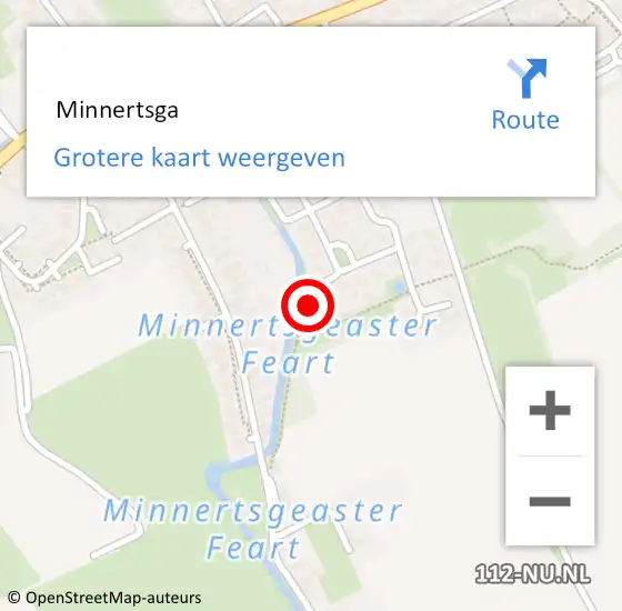 Locatie op kaart van de 112 melding:  Minnertsga op 11 september 2017 05:36