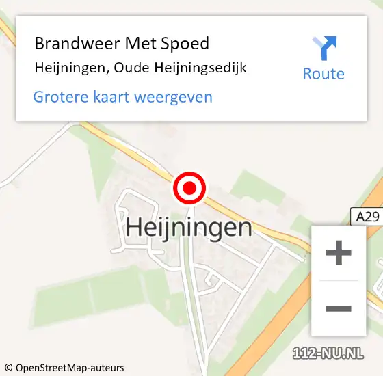 Locatie op kaart van de 112 melding: Brandweer Met Spoed Naar Heijningen, Oude Heijningsedijk op 11 september 2017 11:19