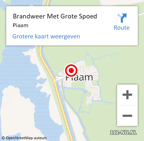 Locatie op kaart van de 112 melding: Brandweer Met Grote Spoed Naar Piaam op 1 februari 2014 08:13