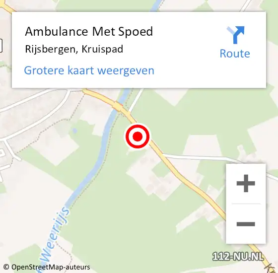 Locatie op kaart van de 112 melding: Ambulance Met Spoed Naar Rijsbergen, Kruispad op 11 september 2017 11:46