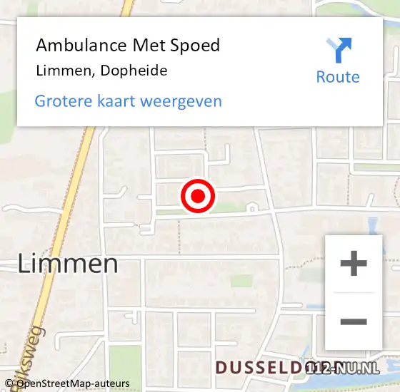 Locatie op kaart van de 112 melding: Ambulance Met Spoed Naar Limmen, Dopheide op 1 februari 2014 08:28