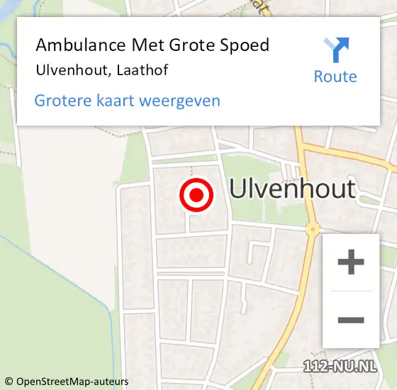 Locatie op kaart van de 112 melding: Ambulance Met Grote Spoed Naar Ulvenhout, Laathof op 11 september 2017 13:52