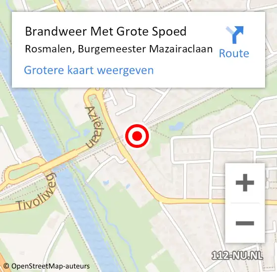 Locatie op kaart van de 112 melding: Brandweer Met Grote Spoed Naar Rosmalen, Burgemeester Mazairaclaan op 11 september 2017 15:13