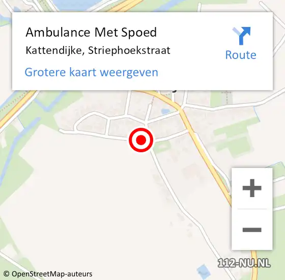 Locatie op kaart van de 112 melding: Ambulance Met Spoed Naar Kattendijke, Striephoekstraat op 11 september 2017 15:44