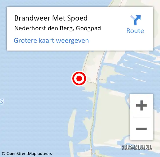 Locatie op kaart van de 112 melding: Brandweer Met Spoed Naar Nederhorst den Berg, Googpad op 11 september 2017 16:25