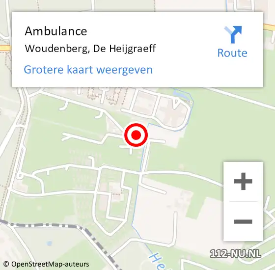 Locatie op kaart van de 112 melding: Ambulance Woudenberg, De Heijgraeff op 11 september 2017 17:11