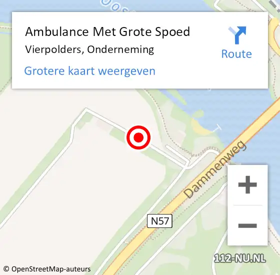 Locatie op kaart van de 112 melding: Ambulance Met Grote Spoed Naar Vierpolders, Onderneming op 11 september 2017 18:05