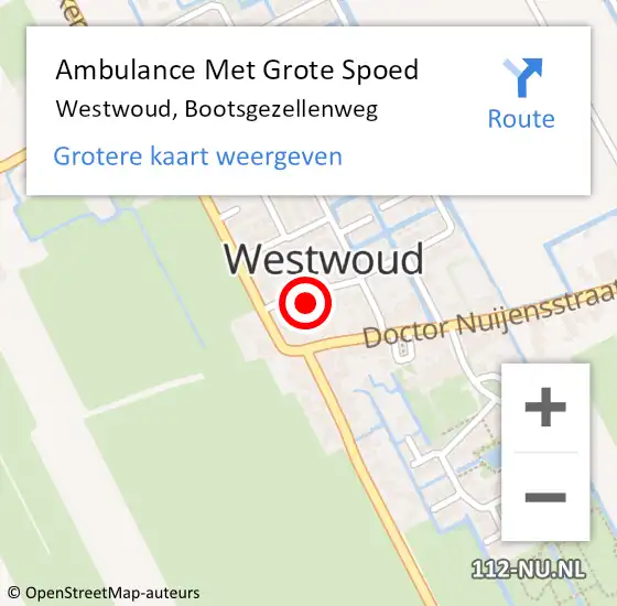 Locatie op kaart van de 112 melding: Ambulance Met Grote Spoed Naar Westwoud, Bootsgezellenweg op 1 februari 2014 09:23