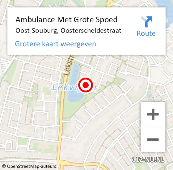 Locatie op kaart van de 112 melding: Ambulance Met Grote Spoed Naar Oost-Souburg, Oosterscheldestraat op 11 september 2017 18:25