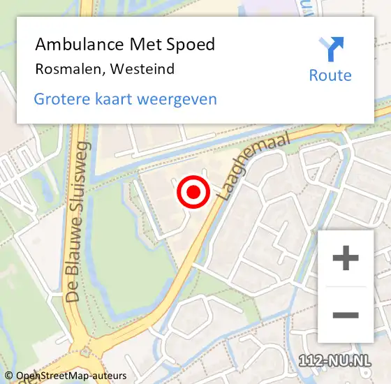 Locatie op kaart van de 112 melding: Ambulance Met Spoed Naar Rosmalen, Westeind op 11 september 2017 19:45