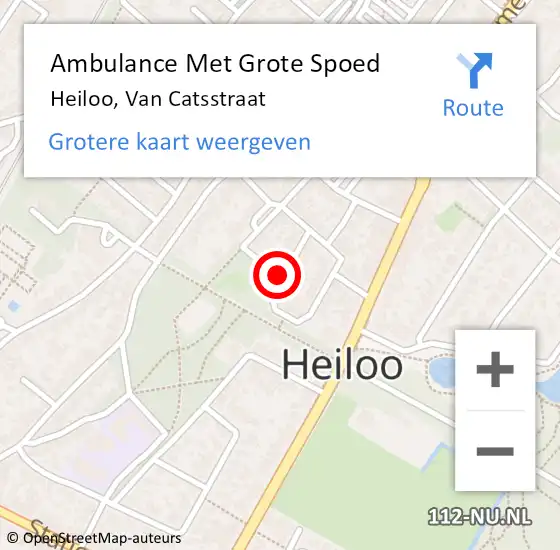 Locatie op kaart van de 112 melding: Ambulance Met Grote Spoed Naar Heiloo, Van Catsstraat op 11 september 2017 20:04