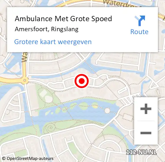 Locatie op kaart van de 112 melding: Ambulance Met Grote Spoed Naar Amersfoort, Ringslang op 11 september 2017 20:29