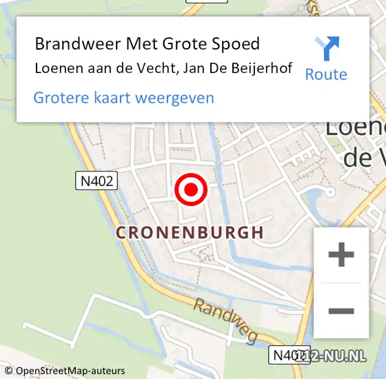 Locatie op kaart van de 112 melding: Brandweer Met Grote Spoed Naar Loenen aan de Vecht, Jan De Beijerhof op 11 september 2017 20:52