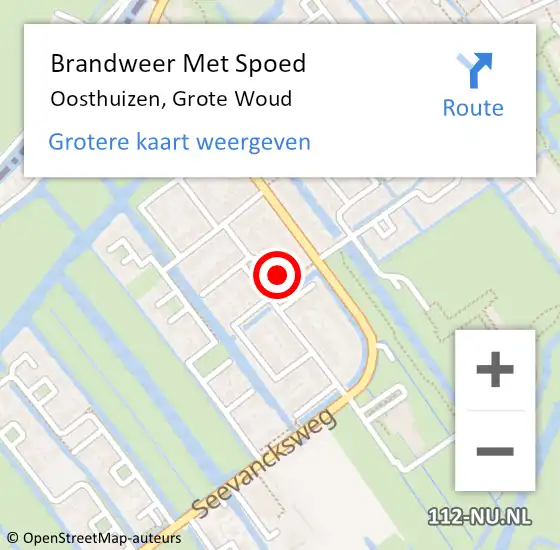 Locatie op kaart van de 112 melding: Brandweer Met Spoed Naar Oosthuizen, Grote Woud op 11 september 2017 21:10