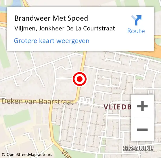 Locatie op kaart van de 112 melding: Brandweer Met Spoed Naar Vlijmen, Jonkheer De La Courtstraat op 11 september 2017 22:48