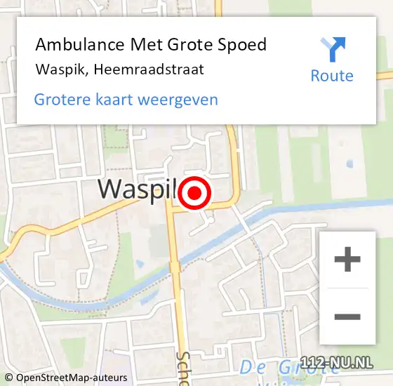 Locatie op kaart van de 112 melding: Ambulance Met Grote Spoed Naar Waspik, Heemraadstraat op 11 september 2017 23:00