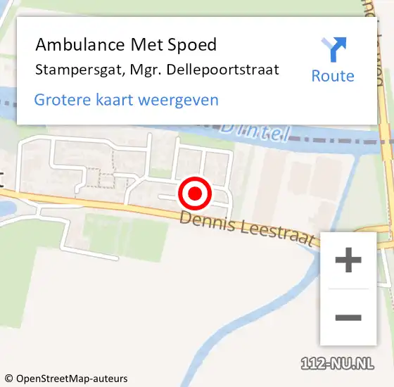 Locatie op kaart van de 112 melding: Ambulance Met Spoed Naar Stampersgat, Mgr. Dellepoortstraat op 11 september 2017 23:18