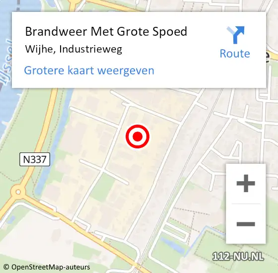 Locatie op kaart van de 112 melding: Brandweer Met Grote Spoed Naar Wijhe, Industrieweg op 12 september 2017 01:16