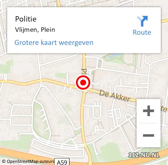 Locatie op kaart van de 112 melding: Politie Vlijmen, Plein op 12 september 2017 05:53