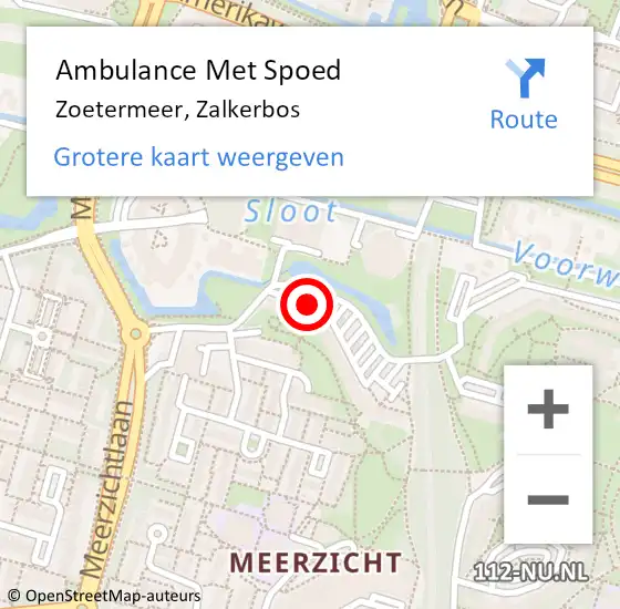Locatie op kaart van de 112 melding: Ambulance Met Spoed Naar Zoetermeer, Zalkerbos op 12 september 2017 07:16