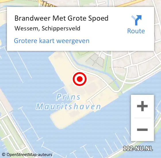 Locatie op kaart van de 112 melding: Brandweer Met Grote Spoed Naar Wessem, Schippersveld op 12 september 2017 08:06