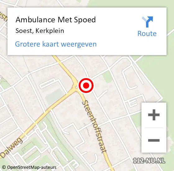 Locatie op kaart van de 112 melding: Ambulance Met Spoed Naar Soest, Kerkplein op 12 september 2017 08:33