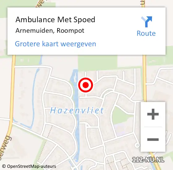 Locatie op kaart van de 112 melding: Ambulance Met Spoed Naar Arnemuiden, Roompot op 12 september 2017 08:53