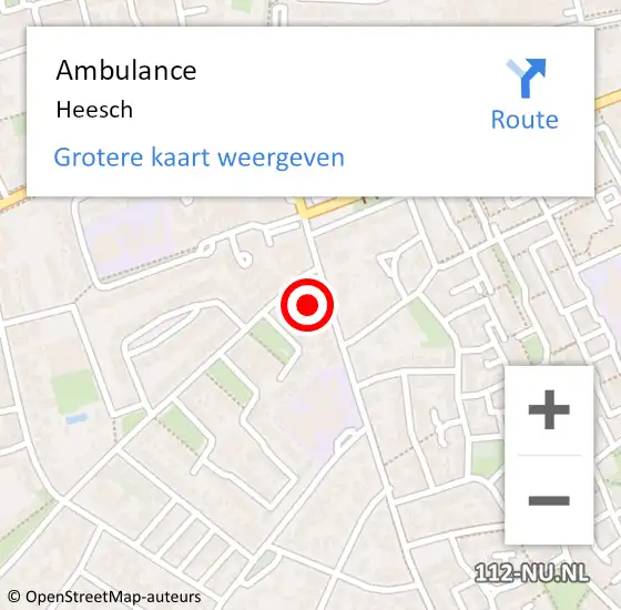 Locatie op kaart van de 112 melding: Ambulance Heesch op 12 september 2017 10:18