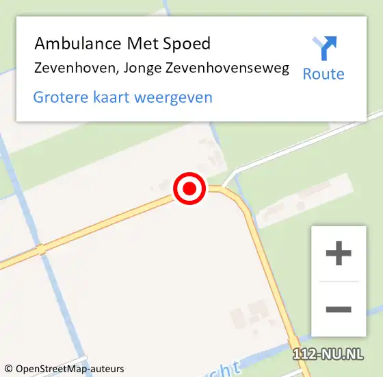 Locatie op kaart van de 112 melding: Ambulance Met Spoed Naar Zevenhoven, Jonge Zevenhovenseweg op 12 september 2017 10:26