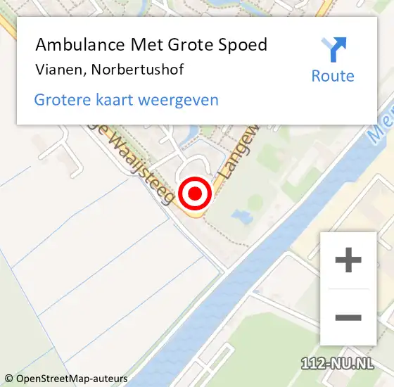 Locatie op kaart van de 112 melding: Ambulance Met Grote Spoed Naar Vianen, Norbertushof op 12 september 2017 11:50