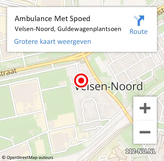 Locatie op kaart van de 112 melding: Ambulance Met Spoed Naar Velsen-Noord, Guldewagenplantsoen op 12 september 2017 12:02