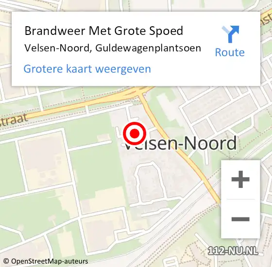 Locatie op kaart van de 112 melding: Brandweer Met Grote Spoed Naar Velsen-Noord, Guldewagenplantsoen op 12 september 2017 12:03