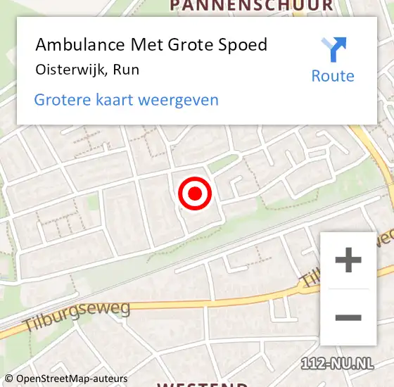 Locatie op kaart van de 112 melding: Ambulance Met Grote Spoed Naar Oisterwijk, Run op 12 september 2017 16:54