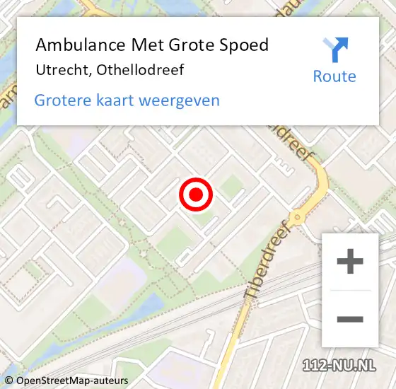 Locatie op kaart van de 112 melding: Ambulance Met Grote Spoed Naar Utrecht, Othellodreef op 12 september 2017 17:01
