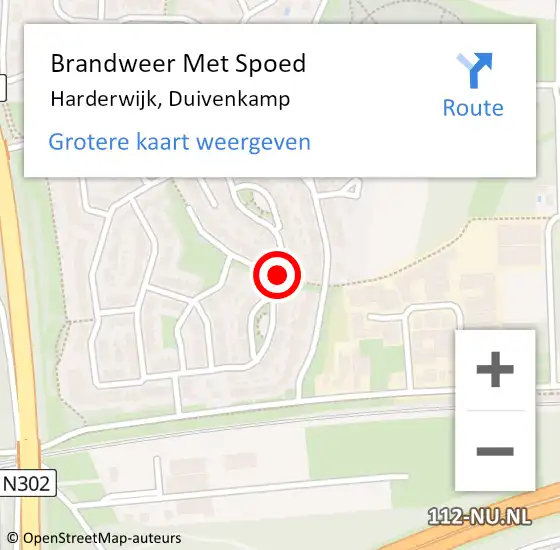 Locatie op kaart van de 112 melding: Brandweer Met Spoed Naar Harderwijk, Duivenkamp op 12 september 2017 17:02