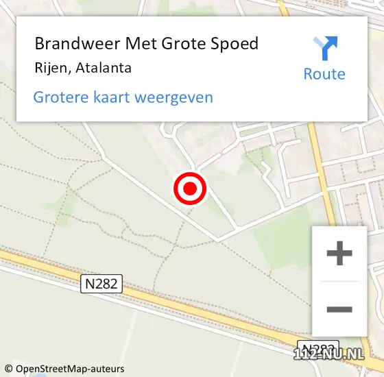 Locatie op kaart van de 112 melding: Brandweer Met Grote Spoed Naar Rijen, Atalanta op 12 september 2017 18:20