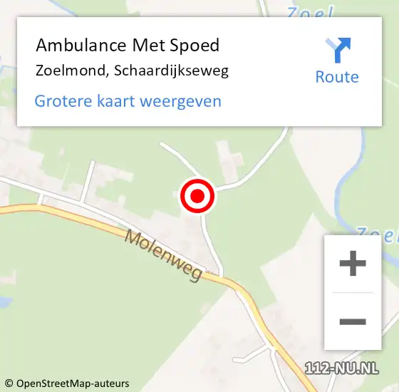 Locatie op kaart van de 112 melding: Ambulance Met Spoed Naar Zoelmond, Schaardijkseweg op 12 september 2017 20:20