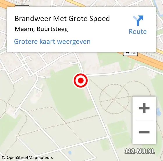 Locatie op kaart van de 112 melding: Brandweer Met Grote Spoed Naar Maarn, Buurtsteeg op 12 september 2017 20:23