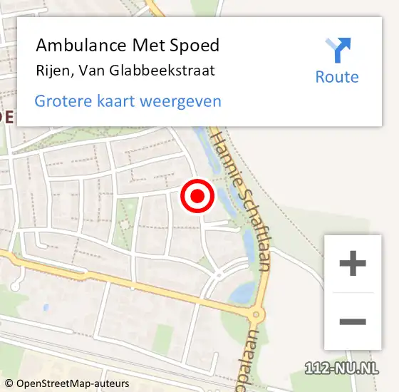 Locatie op kaart van de 112 melding: Ambulance Met Spoed Naar Rijen, Van Glabbeekstraat op 12 september 2017 22:10