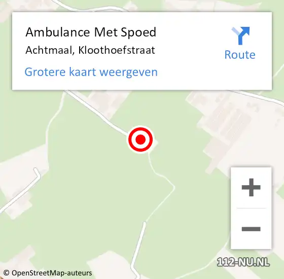 Locatie op kaart van de 112 melding: Ambulance Met Spoed Naar Achtmaal, Kloothoefstraat op 12 september 2017 23:17